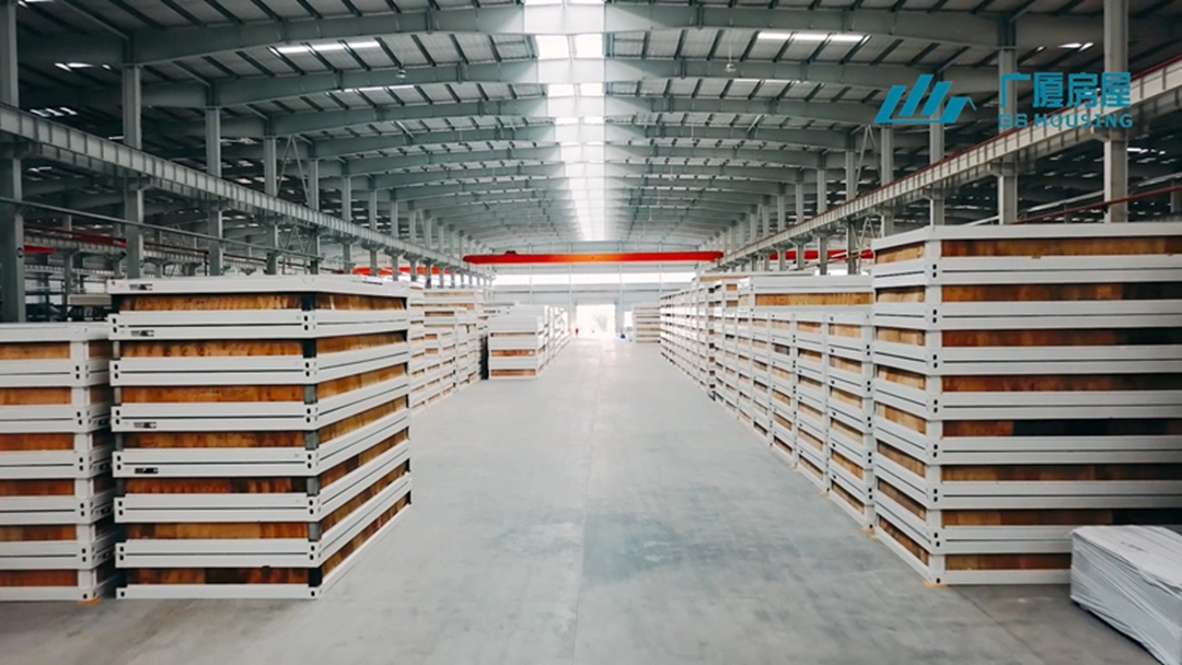 Container homes stacked and ready for transportation to modular camp and construction site projects