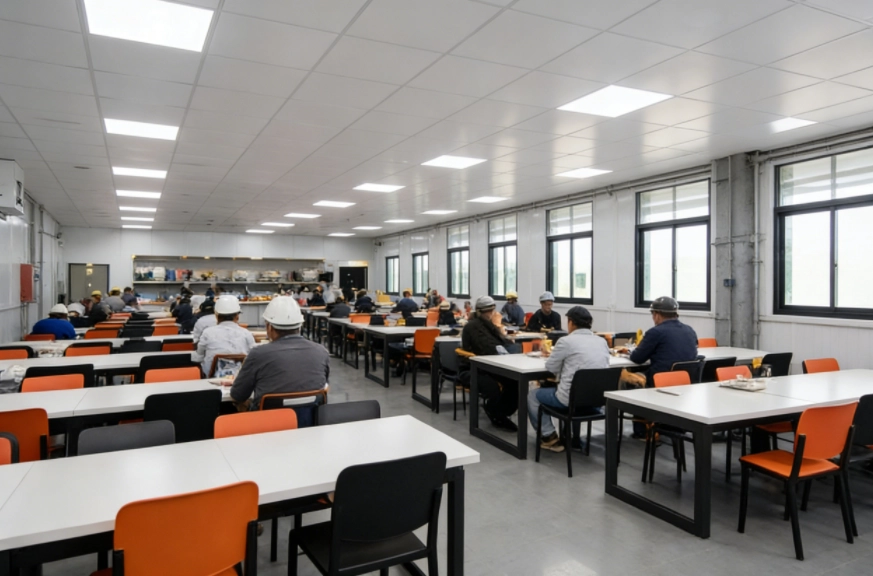 Industrial Canteen Construction Using Flat Pack Container Houses