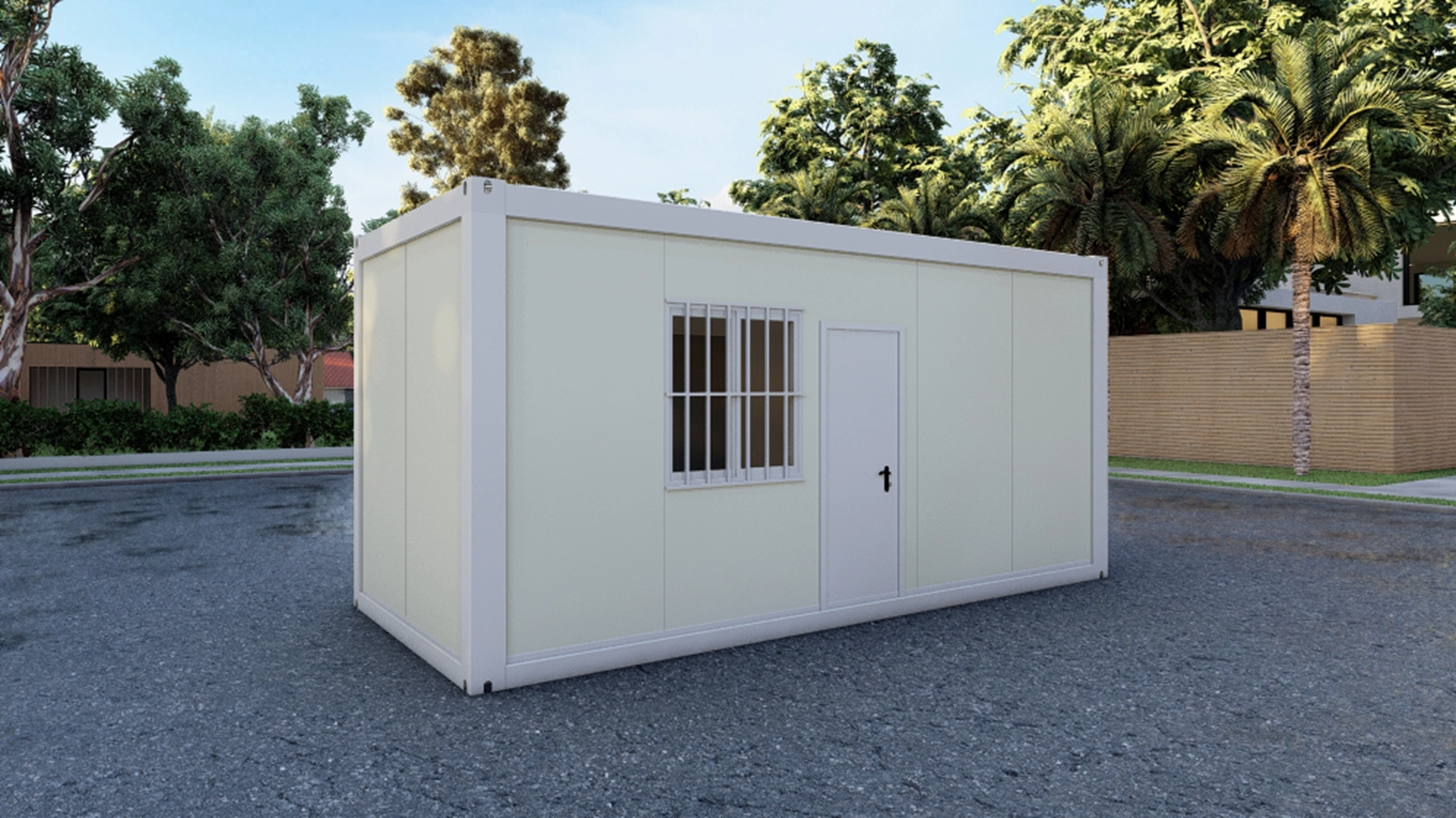 modular container house building exterior for worker accommodation project