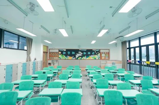 The interior environment of the modular building classroom