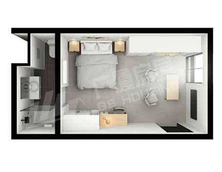 flat pack container house Type-B front view prefab modular housing exterior