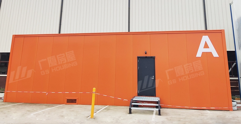 Type-A flat pack container house exterior front view modular prefab building