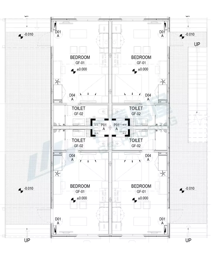 Type-B container house steel frame galvanized structure modular construction