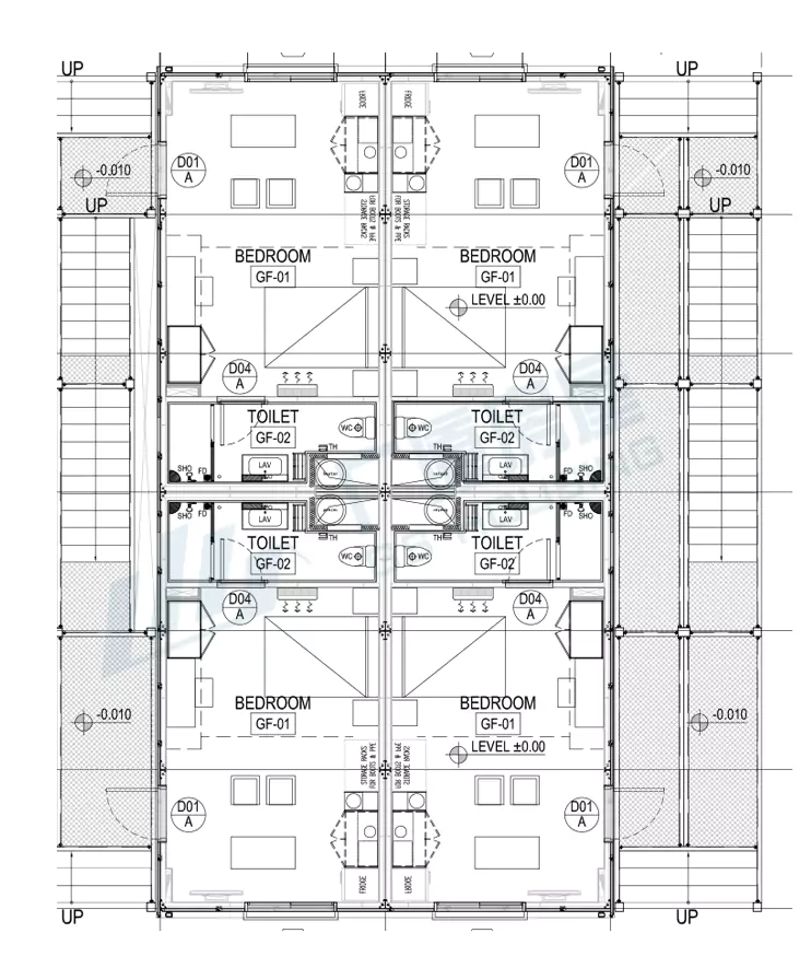 Type-B flat pack container house exterior detail modular prefab building design
